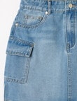 Switch Cargo Denim Skirt, Mid Blue product photo View 03 S