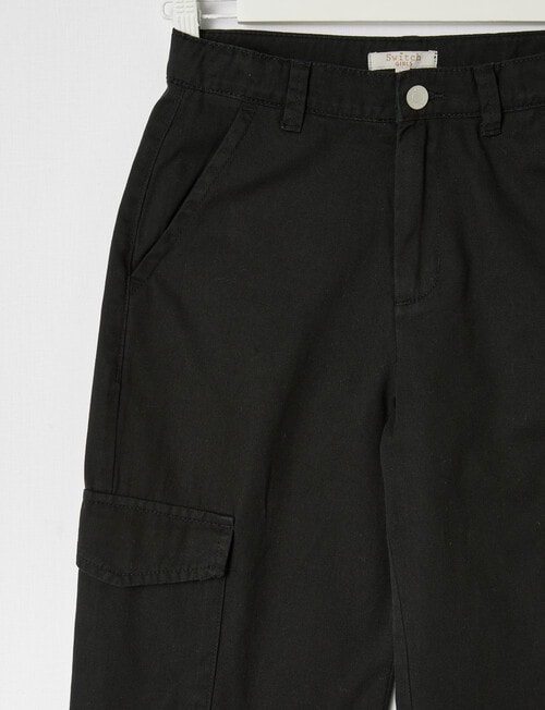 Switch Tess Wide Leg Cargo Pant, Black product photo View 03 L