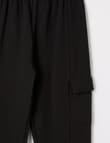 Switch Cargo Fleece Trackpant, Black product photo View 02 S