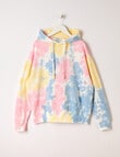 Switch Oversized Tie Dye Hoodie, White Multi product photo