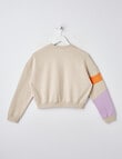 Switch Colourblock Boxy Sweatshirt, Orange, Natural & Lavender product photo View 02 S