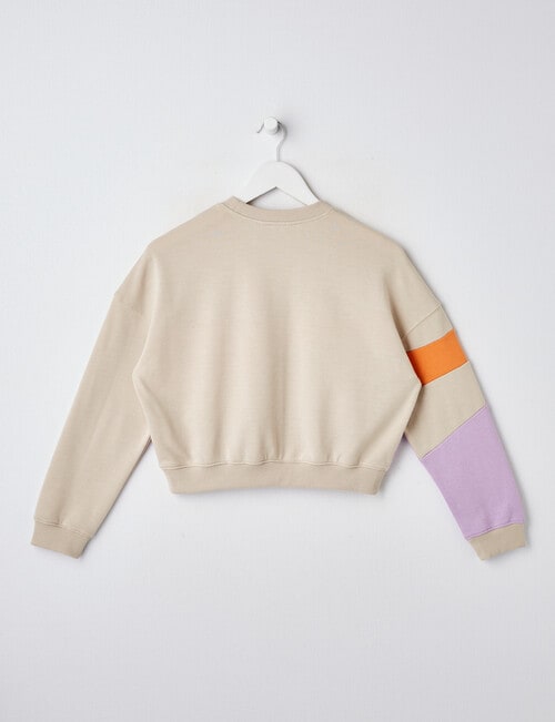 Switch Colourblock Boxy Sweatshirt, Orange, Natural & Lavender product photo View 02 L
