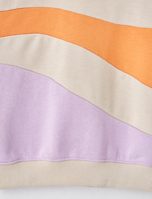 Switch Colourblock Boxy Sweatshirt, Orange, Natural & Lavender product photo View 03 L