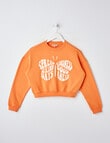 Switch Butterfly Slogan Boxy Sweatshirt, Orange product photo