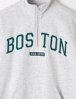 Switch Boston Quarter Zip Crew Sweatshirt, Grey Marle product photo View 02 S
