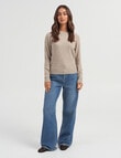 Vero Moda Doffy Long Sleeve O-Neck Pullover, Sepia Tint product photo View 03 S