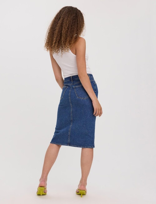 Vero Moda Denim Line Skirt, Medium Blue Denim product photo View 02 L