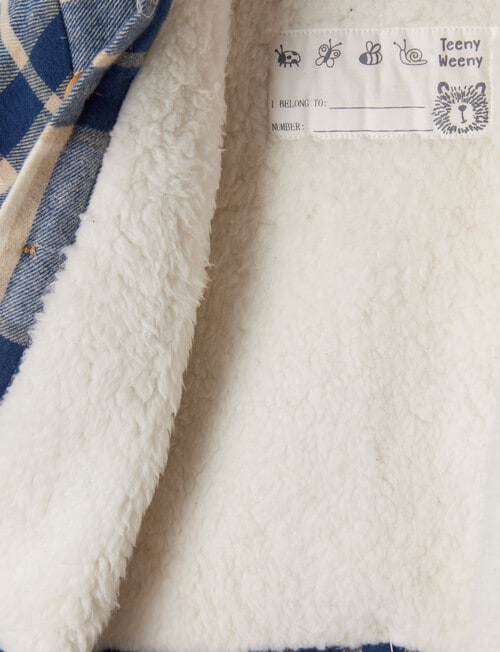 Teeny Weeny Check Shacket, Blue & White product photo View 03 L