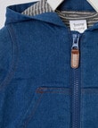 Teeny Weeny Denim Hooded Jacket, Blue product photo View 02 S
