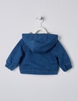 Teeny Weeny Denim Hooded Jacket, Blue product photo View 03 S