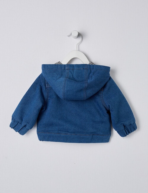 Teeny Weeny Denim Hooded Jacket, Blue product photo View 03 L