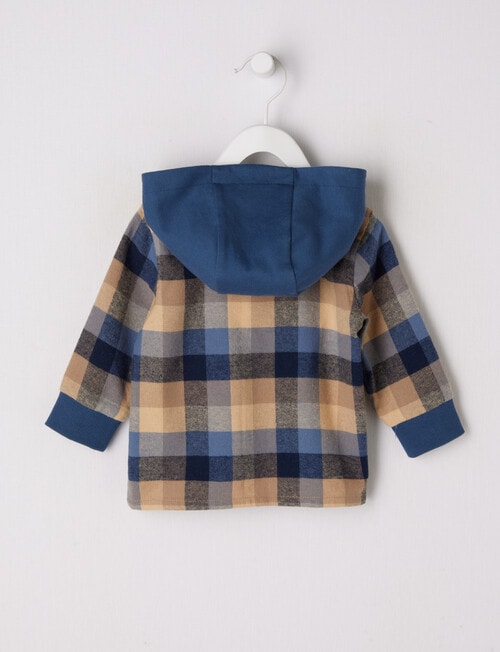 Teeny Weeny Check Hooded Jacket, Denim Blue product photo View 02 L