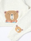Teeny Weeny Bear Track Suit Set, 2-Piece, Oat Marle product photo View 02 S