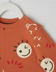 Teeny Weeny Smiley Face Fleece Sweatshirt, Orange product photo View 02 S