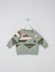 Teeny Weeny Triangular All-Over Print Fleece Sweatshirt, Mint product photo