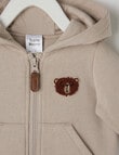 Teeny Weeny The Bear and The Dog Fleece Hoodie, Taupe product photo View 02 S