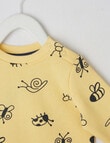 Teeny Weeny Bug Print Fleece Sweatshirt, Yellow product photo View 02 S