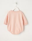Teeny Weeny Spliced Terry Long Sleeve Bodysuit, Peachy product photo View 03 S