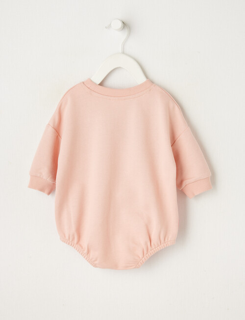 Teeny Weeny Spliced Terry Long Sleeve Bodysuit, Peachy product photo View 03 L