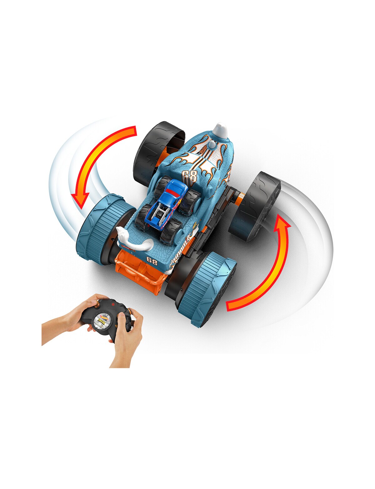 Hot Wheels Monster Trucks Transforming Rhinomite RC Cars, Trucks