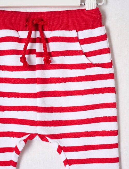 Teeny Weeny Late Summer Wavey Stripe Trackpant, Red product photo View 02 L
