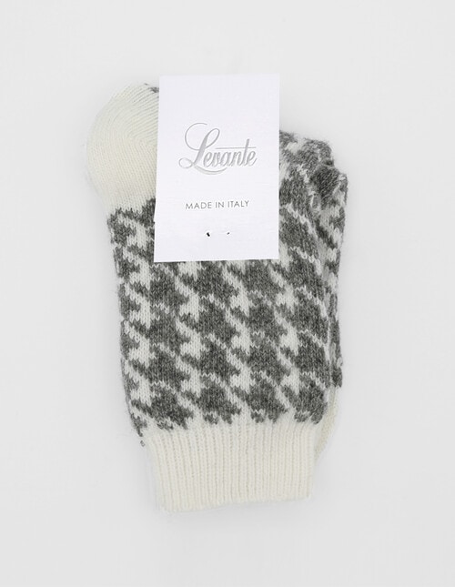 Levante Antonia Hounds Wool Cashmere Crew Socks, Charcoal product photo