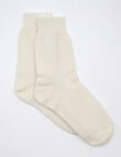 Levante Pina Wool Cashmere Crew Socks, Cream product photo View 02 S