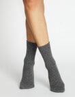 Levante Pina Wool Cashmere Crew Socks, Charcoal product photo View 03 S
