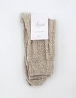 Levante Camella Wool Cashmere Crew Socks, Sandstone product photo