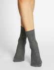 Levante Camella Wool Cashmere Crew Socks, Charcoal product photo View 03 S
