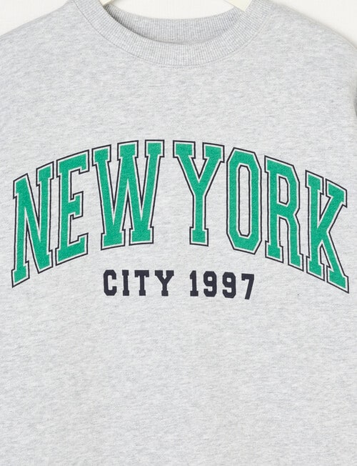 Switch NYC 90s Crew Sweatshirt, Grey Marle product photo View 02 L
