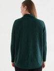 North South Merino Drop Shoulder Roll Neck Jumper, Bottle Green product photo View 02 S