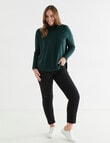 North South Merino Drop Shoulder Roll Neck Jumper, Bottle Green product photo View 03 S