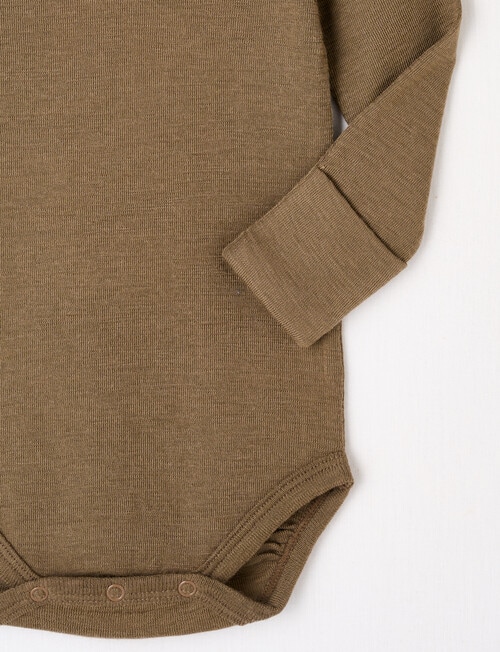 Milly & Milo Long-Sleeve Bodysuit, Cocoa product photo View 02 L