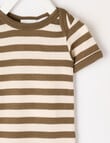 Milly & Milo Stripe Short-Sleeve Bodysuit, Cocoa product photo View 02 S