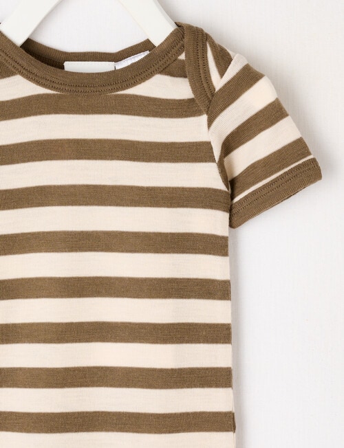 Milly & Milo Stripe Short-Sleeve Bodysuit, Cocoa product photo View 02 L