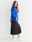 North South Merino Drop Shoulder Roll Neck Jumper, True Blue product photo View 03 S