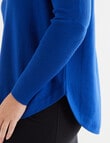 North South Merino Drop Shoulder Roll Neck Jumper, True Blue product photo View 04 S