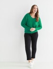 North South Merino V-Neck Sweater, Clover product photo View 03 S