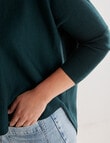 North South Merino Curved Hem Sweater, Bottle Green product photo View 06 S