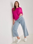 North South Merino Curved Hem Sweater, Tulip Pink product photo View 03 S
