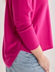 North South Merino Curved Hem Sweater, Tulip Pink product photo View 04 S