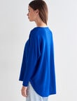 North South Merino Curved Hem Sweater, Azure product photo View 02 S