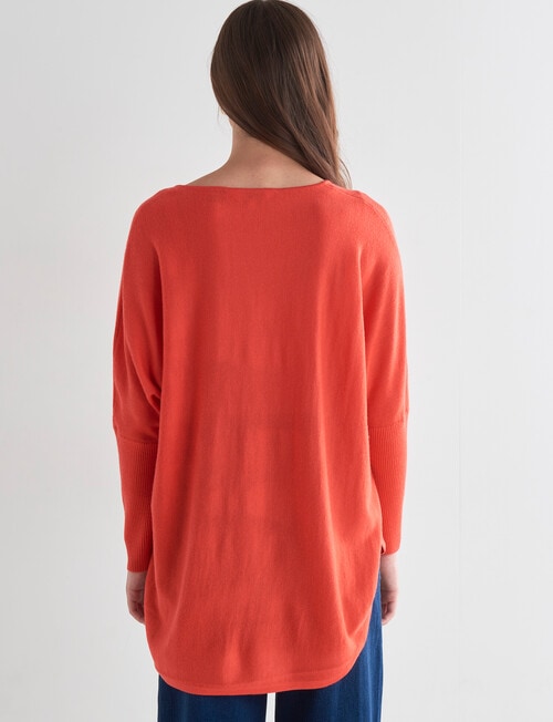 North South Merino Curved Hem Sweater, Apricot product photo View 02 L