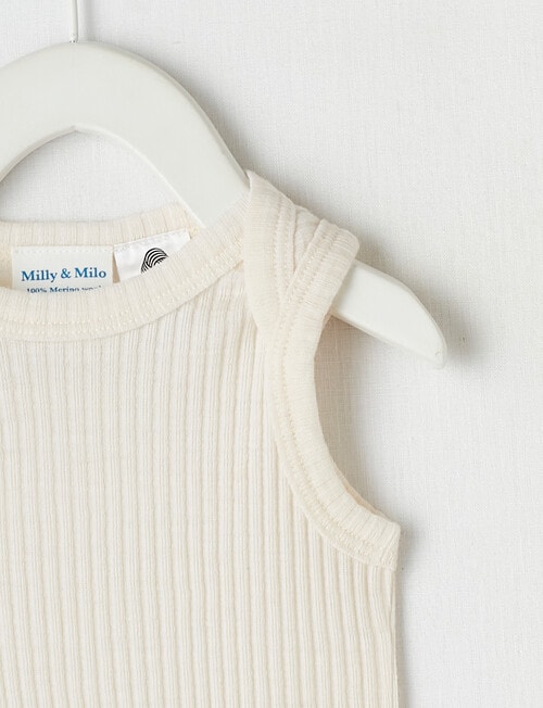 Milly & Milo Sleeveless Rib Bodysuit, Vanilla product photo View 02 L