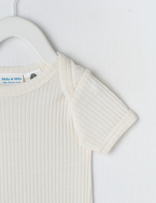 Milly & Milo Short-Sleeve Rib Bodysuit, Vanilla product photo View 02 L