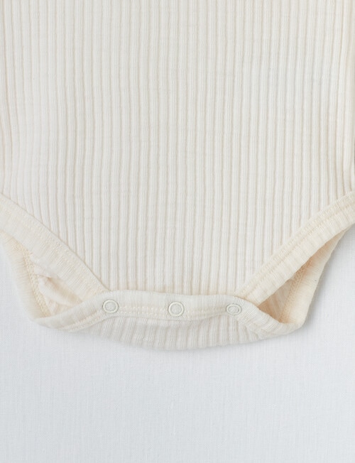 Milly & Milo Short-Sleeve Rib Bodysuit, Vanilla product photo View 03 L