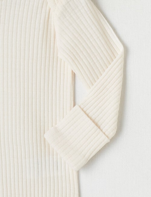 Milly & Milo Long-Sleeve Rib Bodysuit, Vanilla product photo View 02 L