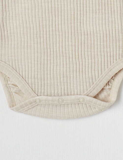 Milly & Milo Sleeveless Rib Bodysuit, Oat Marle product photo View 03 L