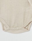 Milly & Milo Long-Sleeve Rib Bodysuit, Oat Marle product photo View 03 S